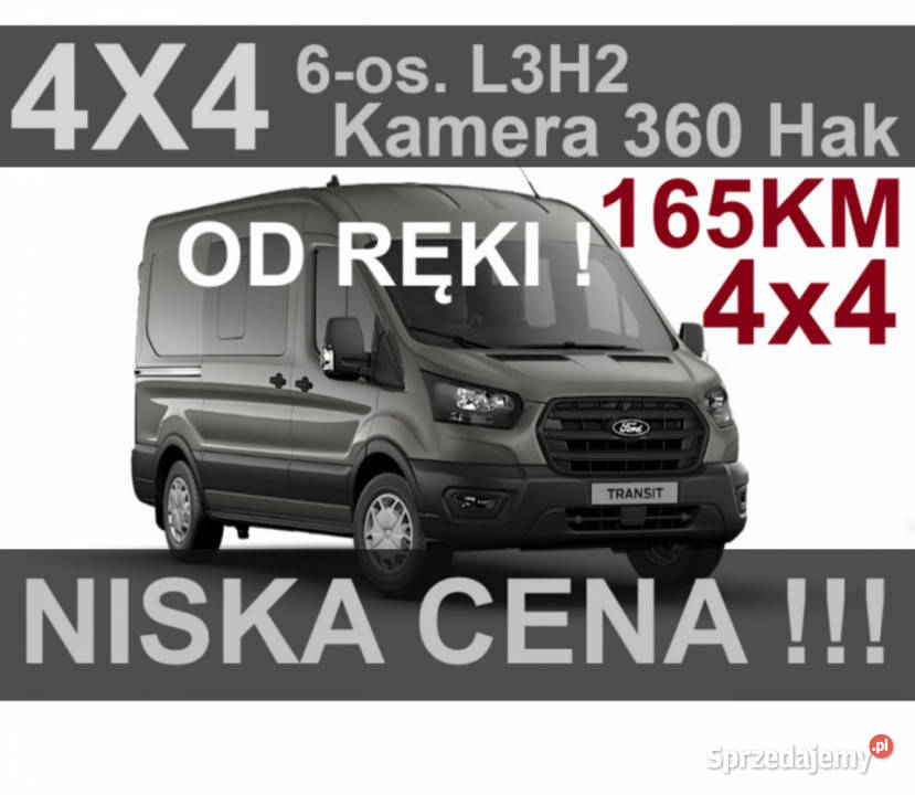 Ford Transit 4x4 L3H2 165 HAK Drzwi Lewe Kamera Samochody dostawcze Szczecinek