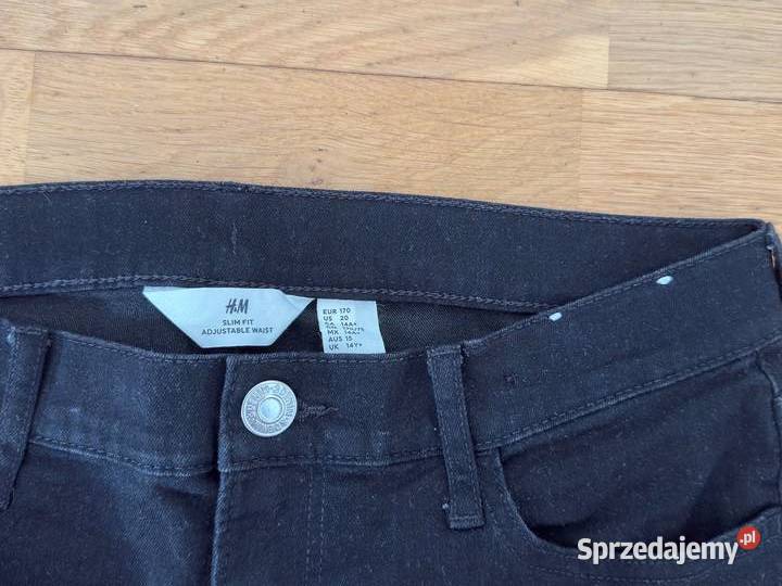 Czarne spodnie jeansy HM Slim Fit r 170 1415 lat Gdańsk sprzedam