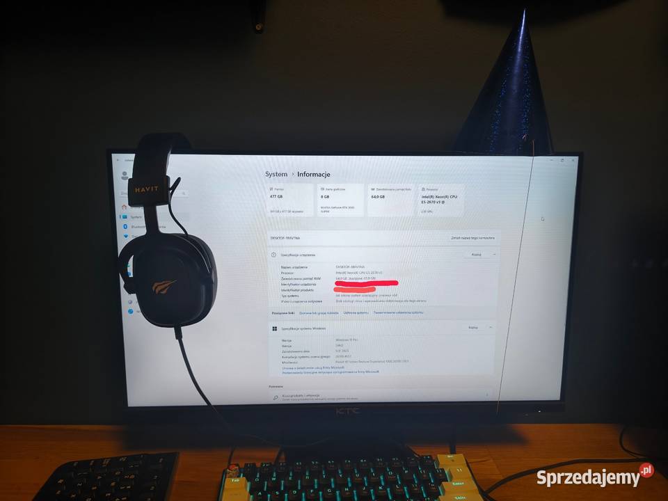 Komputer180Hz monitorCorsair mysz2 Wrocław