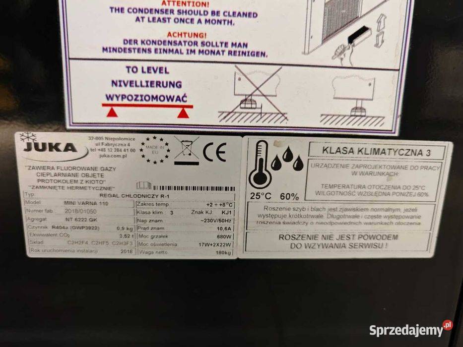 Regał chłodniczy JUKA MINI VARNA 110 LED R404a Góra