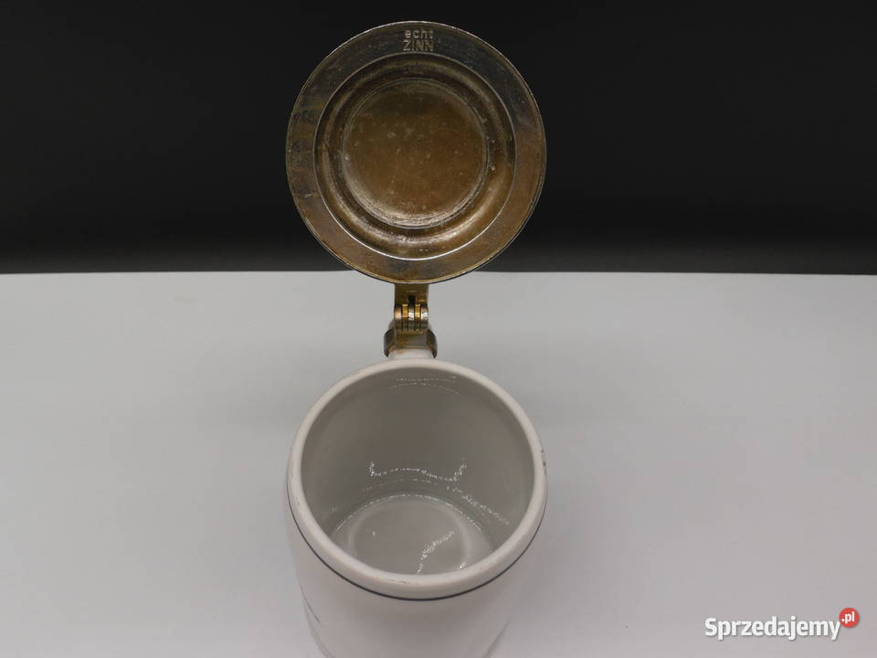 Kolekcjonerski Porcelanowy Kufel z Pokrywką Raszków