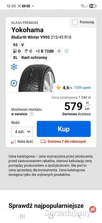 Opony zimowe Yokohama BlueEarth Winter V905 Koszalin