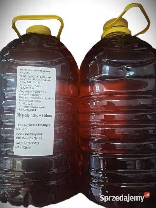 Olej Sojowy PASZOWY 6 x 5 l 30 l DARMOWA DOSTAWA Karmy i pasze Kościan sprzedam