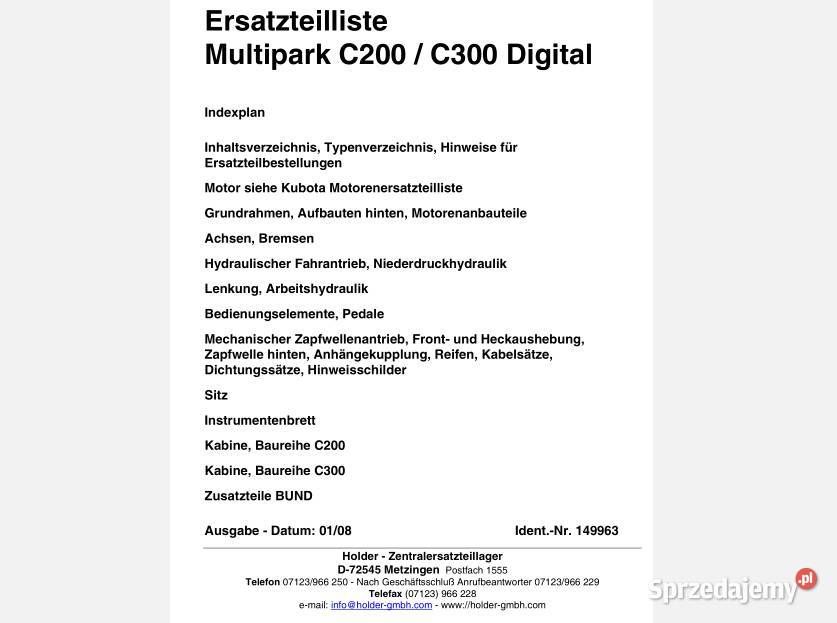 Holder C200 C300 A440 A550 A560 A60 katalog Kielce