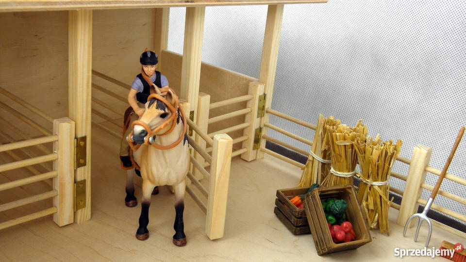 Stajnia drewniana koni Schleich 8 BOKSÓW Figurki wielkopolskie