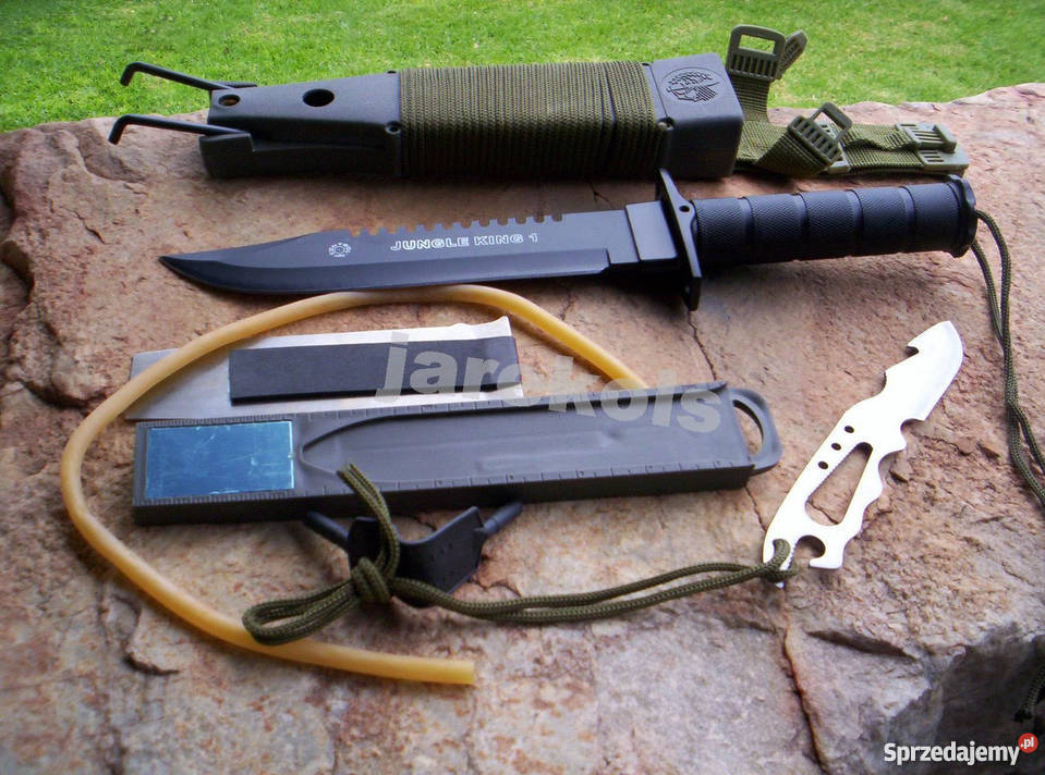 Duży NÓŻ RAMBO ProcaPiłaRzutka Survivalowy Łuków