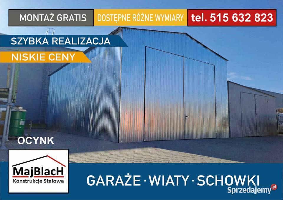 Blaszak Ocynk Wiata Hala Magazyn Garaże Profil Sprzedaż mazowieckie Nowy Dwór Mazowiecki