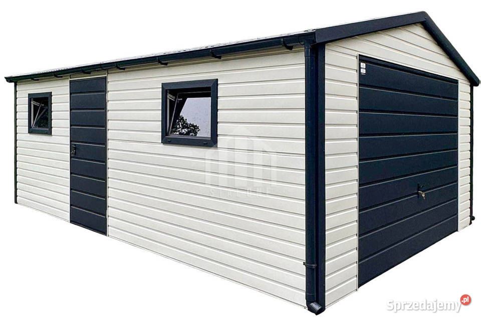 Garaż blaszany 4x5m brama uchylna 2x okno drzwi pomorskie Słupsk