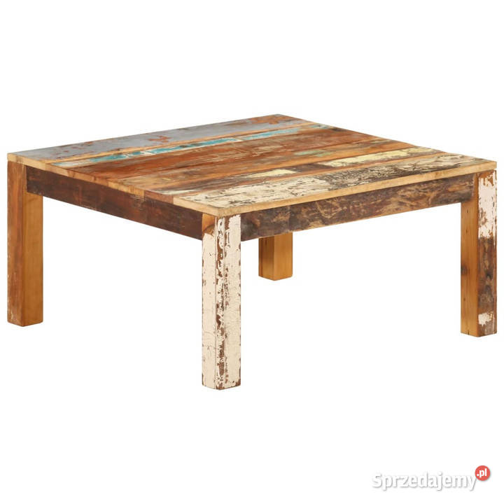 Stolik kawowy 80 x 80 x 40 lite drewno z odzysku Meble Warszawa