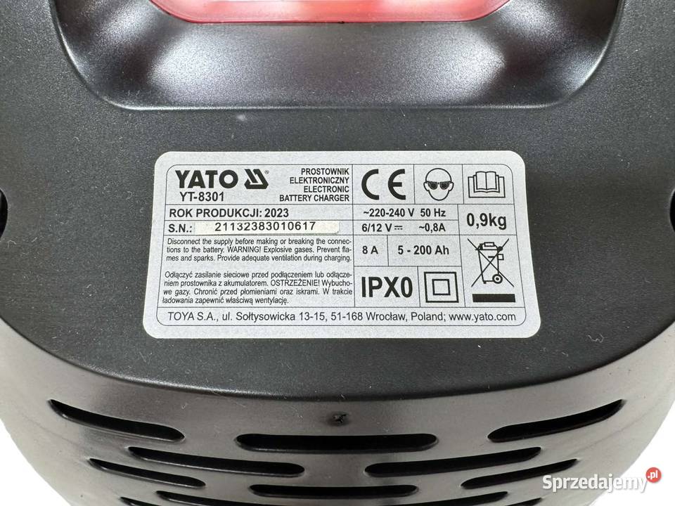 Prostownik elektroniczny YATO YT8301 6V12V 8A Elbląg