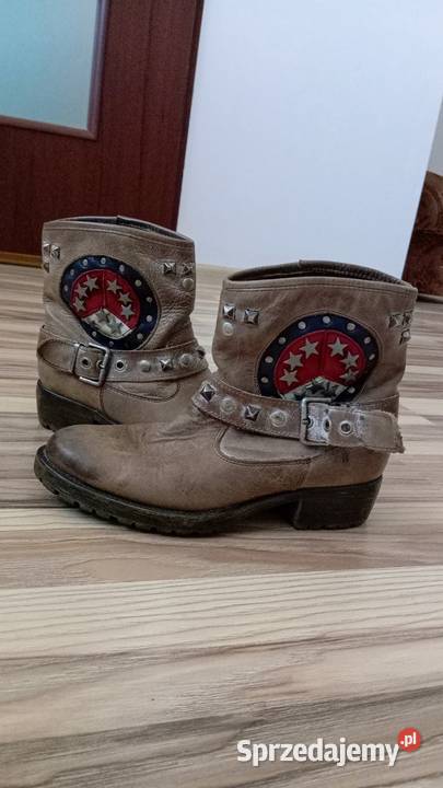 Skórzane kowbojki vintage old american style Końskie