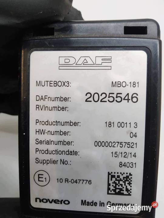 MODUŁ MUTEBOX 2025546 DAF XF 20122016 106 Euro 6 świętokrzyskie
