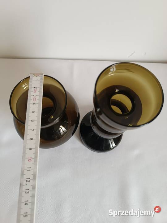 Szklane świeczniki w kolorze oliwkowym Gorlice