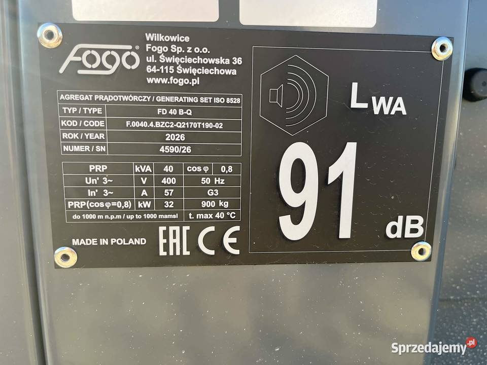 Wynajem Agregat prądotwórczy 32kW 7kW Działoszyn