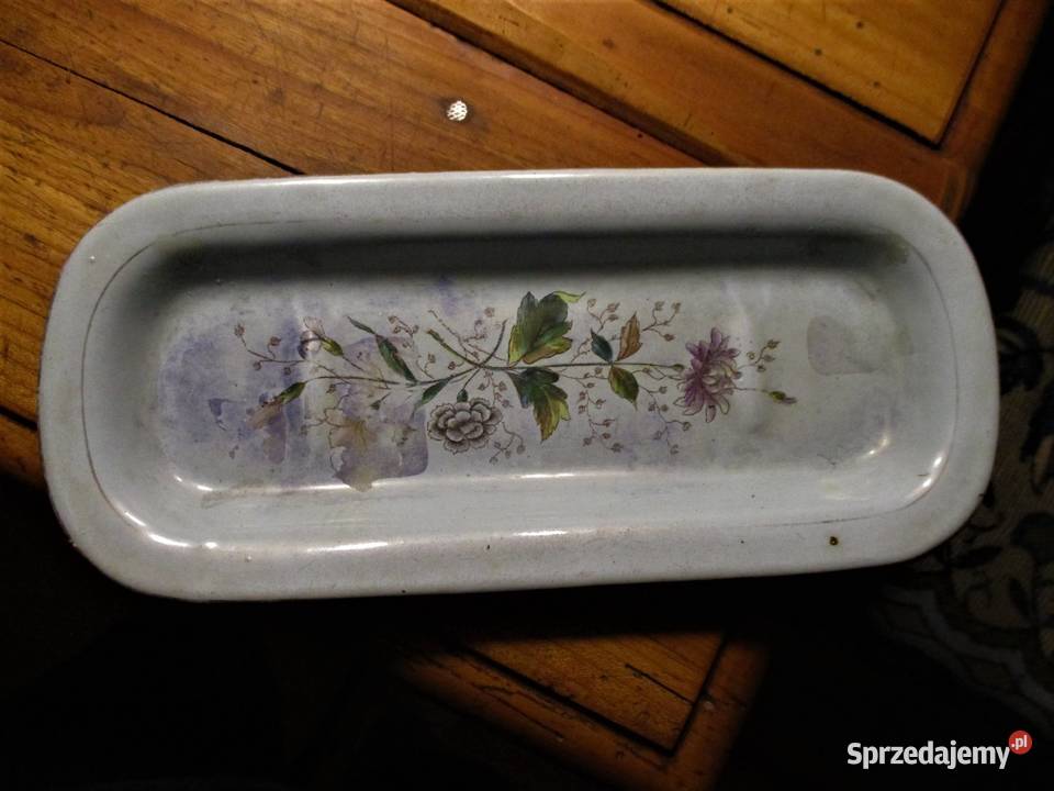 Międzywojnie Emaliowana Patera Taca Owalna Nieporęt