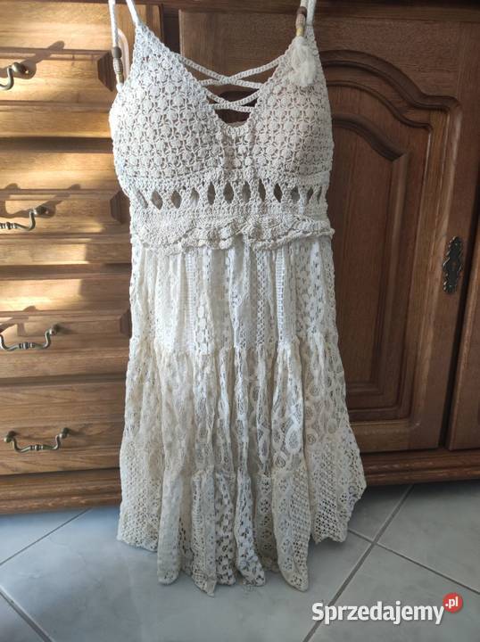 ZARA sukienka koronkowa ażurowa boho rozszerzana Kielce