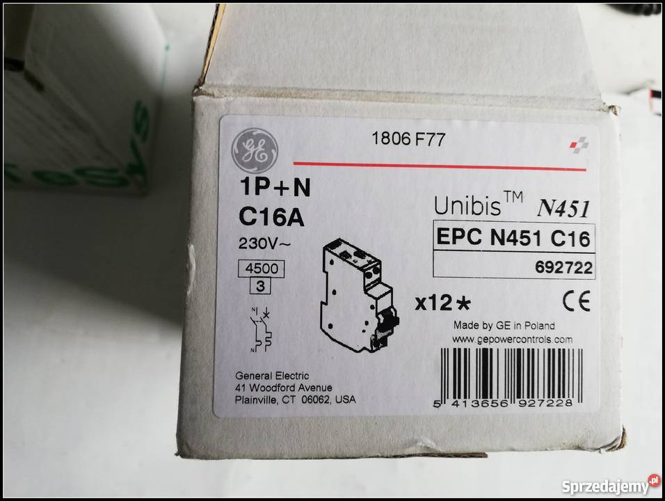 Wyłącznik nadrpądowy C16 Unibis EPC N451 230V GE Dąbrowa Górnicza