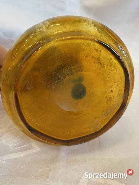 Szklany świecznik kaganek Huta Laura Tarnów Świeczniki Kraków