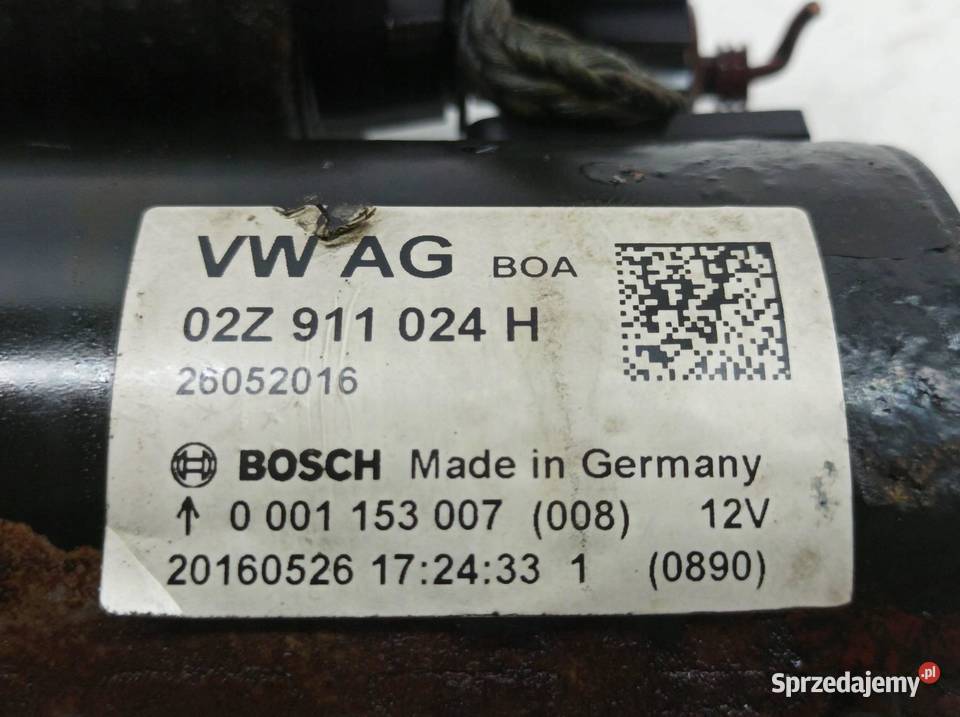 ROZRUSZNIK 02Z911024H 16 TDI Skoda Rapid I Układ elektryczny silnika