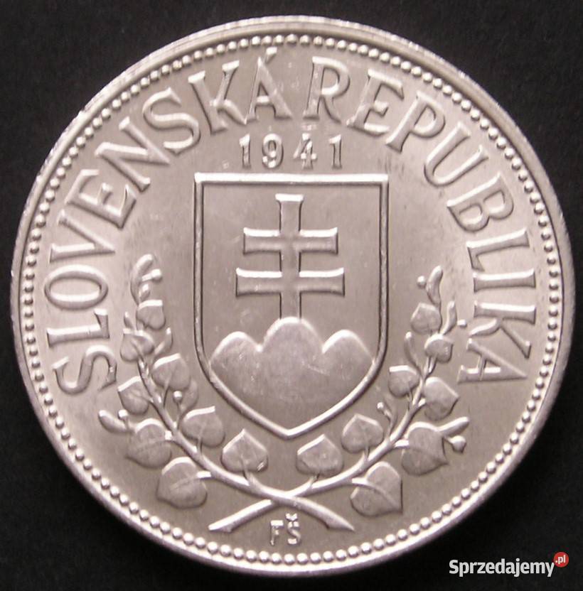 Słowacja 20 koron 1941 Cyryl Metody SREBRO Numizmatyka Łódź