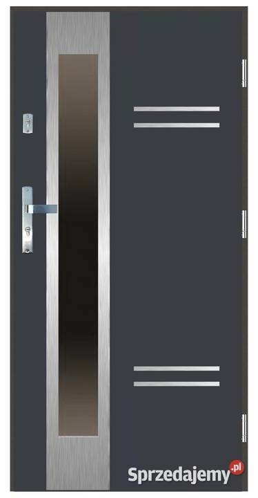 Drzwi wejściowe do domu GI40 INOX Antracyt 90