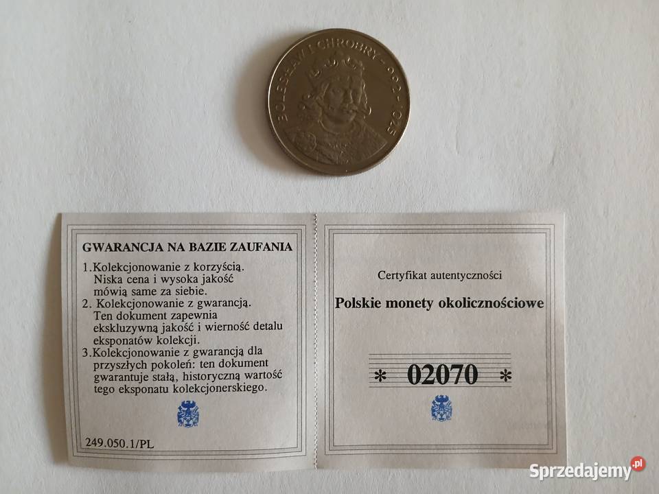 70 Moneta okolicznościowa 50 Bolesław 1 Chrobry Numizmatyka sprzedam