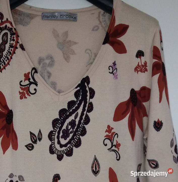 XL48 Bawełniany lekki sweterek bluzka ashley Wkładane przez głowę  Gliwice