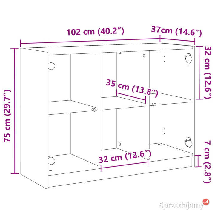 Szafka dąb artisian 102x37x755 materiał Warszawa