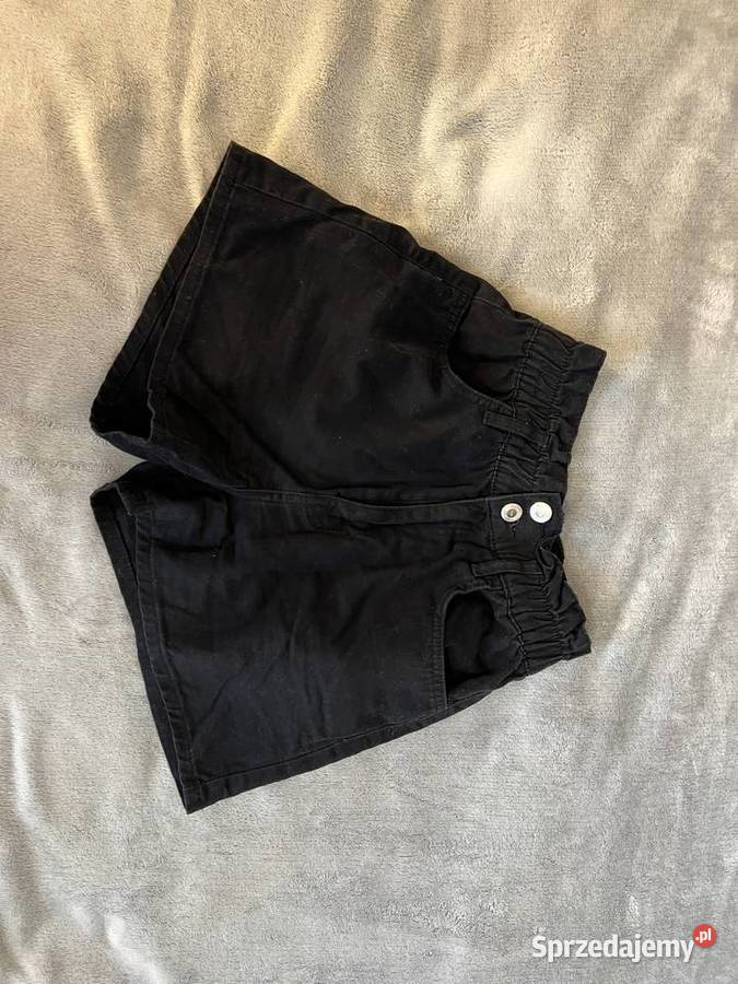 Krótkie spodenki szorty dżinsowe jeansowe czarne Bez wzoru Moda i Styl Jasło