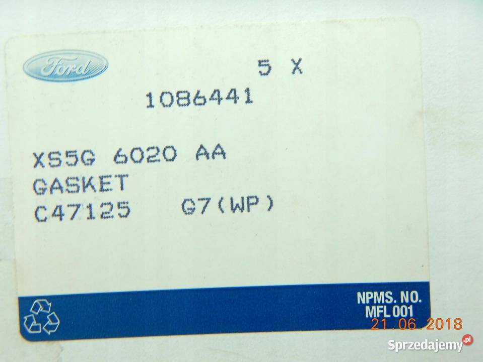 USZCZELKA POKRYWY ROZRZĄDU FORD OHV 1086441 ORYG