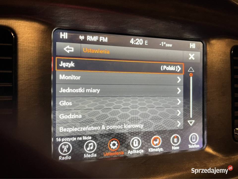 DODGE CHARGER USA dostosowanie Radio Navi Mapy