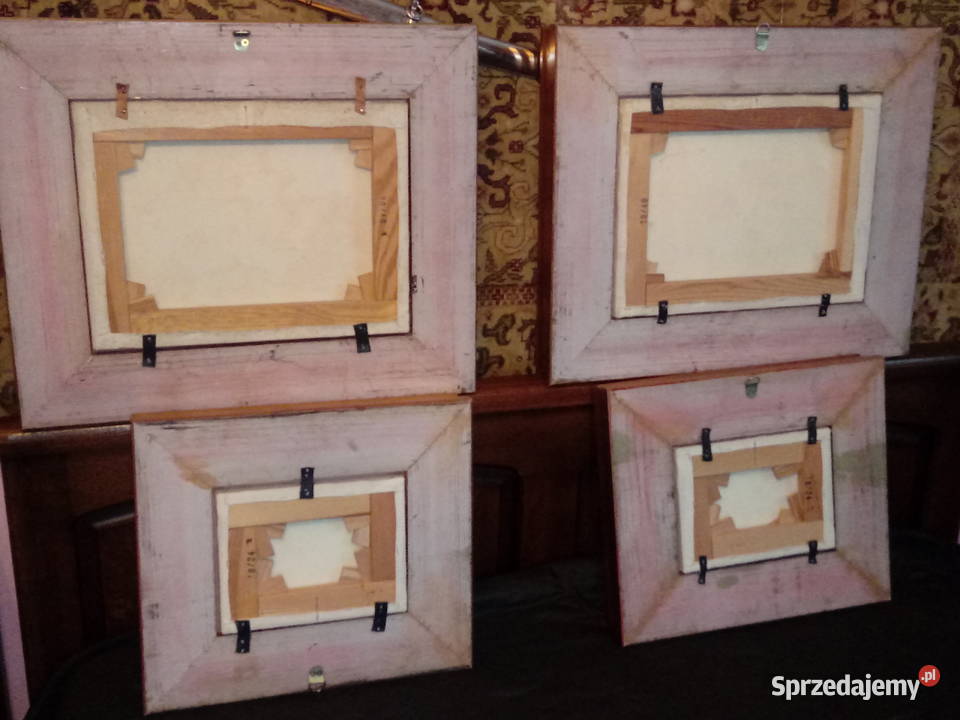 4 obrazy olejne na płótnie Kazimierz Dolny Antyki, Sztuka, Kolekcje mazowieckie Piotrówek