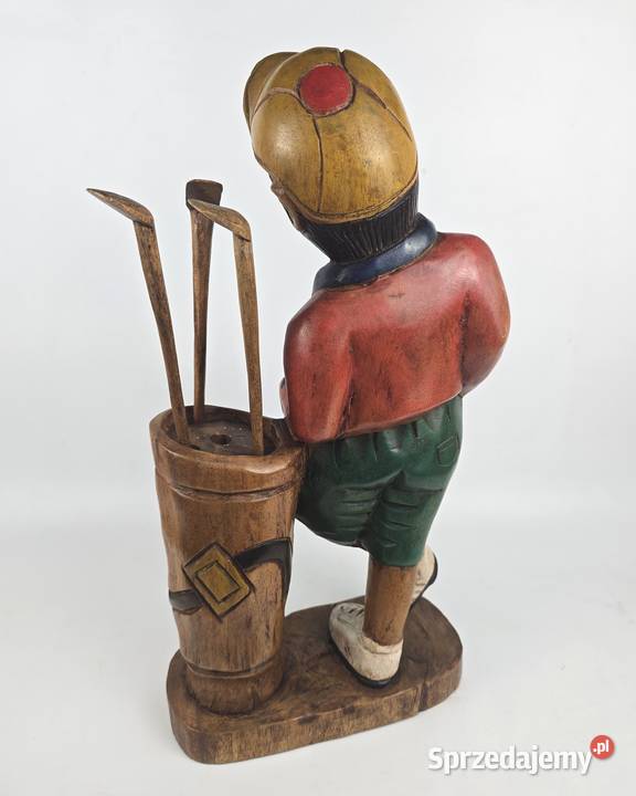 Vintage golfista rzeźba wykonana ręcznie z Bronisze