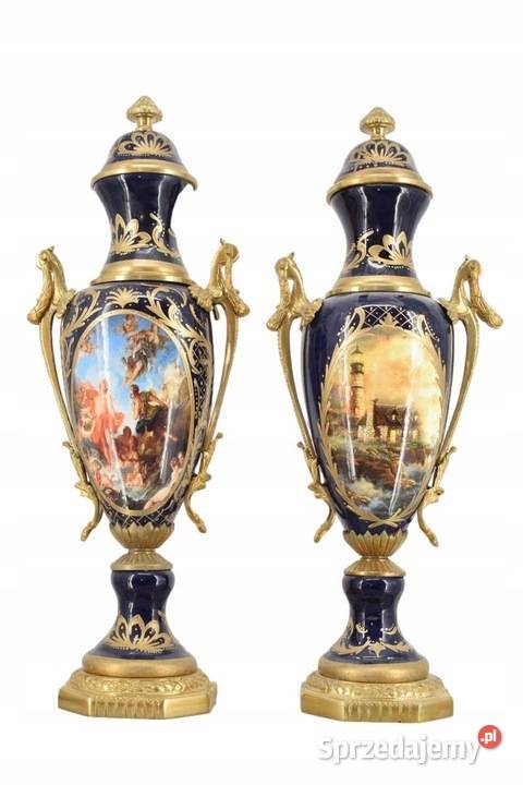 Piękny Zestaw Porcelanowy Waza Amfora Wazon