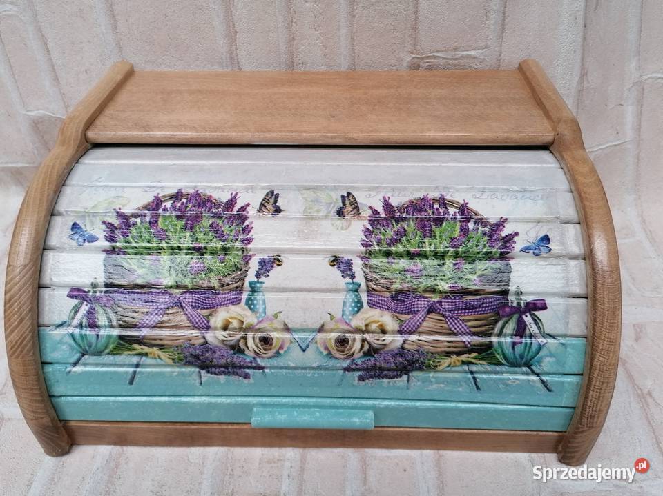 Chlebak dużyt orzech lawenda decoupage mazowieckie