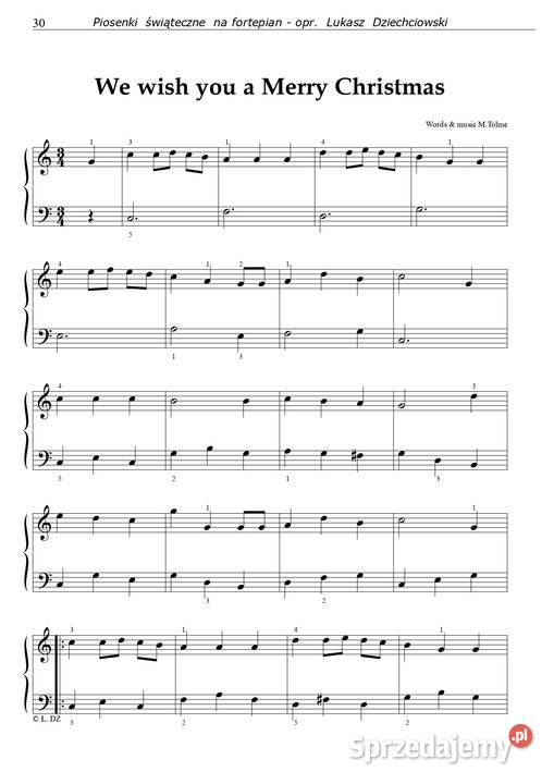 Piosenki świąteczne na pianino nuty kolędy