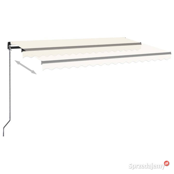 Ręcznie zwijana markiza z LED 400 x 350 kremowa Warszawa
