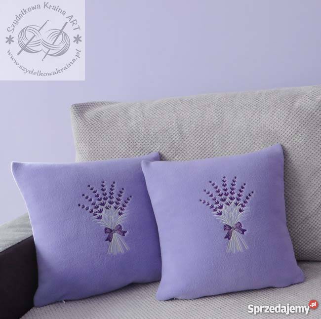 Poduszka z haftem LAWENDY styl prowansalski Toruń