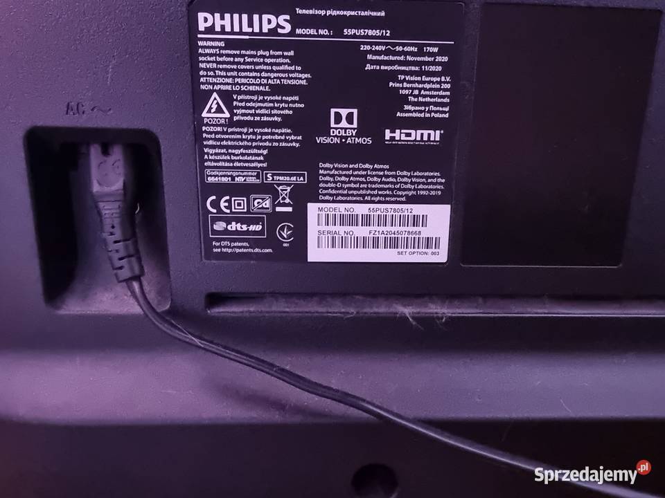 Sprzedam telewizor philips 55 smart tv Płock