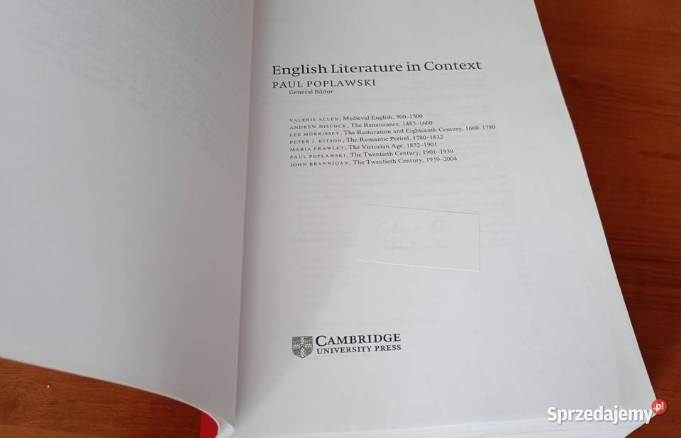 English literature in context gen ed Paul