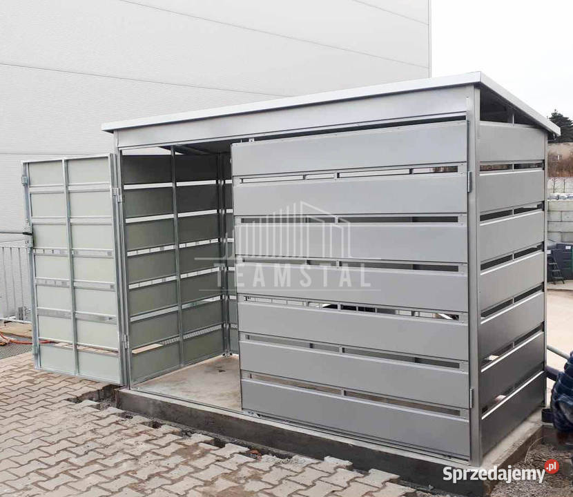 Wiata śmietnikowa spad tył 24x12m Srebrny