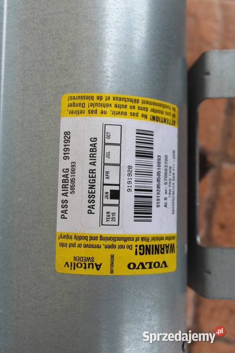 PODUSZKA AIRBAG PASAŻERA VOLVO XC70 I 9191928