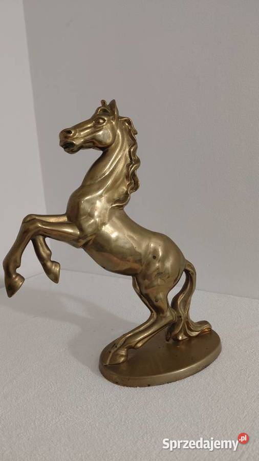 Duża Figura Konia z mosiądzu Kolekcje Krzykawa