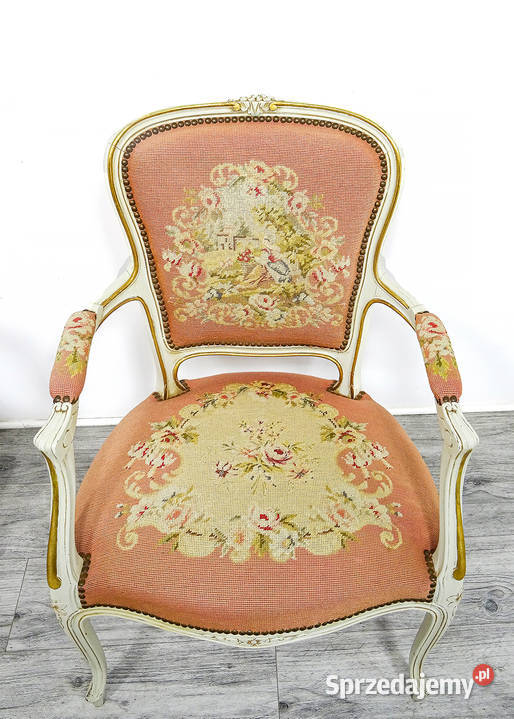 Drewniany FOTEL tapicerowany LUDWIK Stylowy Kalisz sprzedam