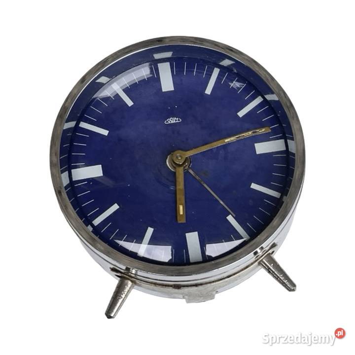 Chromowany budzik PRIM mechaniczny zegar vintage Warszawa