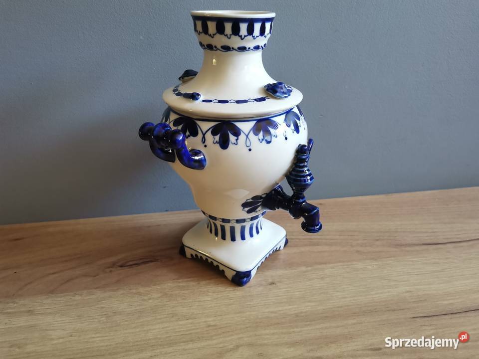 Stary samowar radziecki porcelana Gżel Katowice