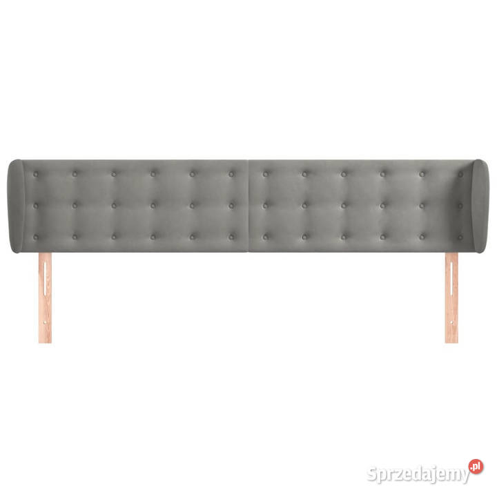 Zagłówek uszak jasnoszary 203x23x7888 aksamitny