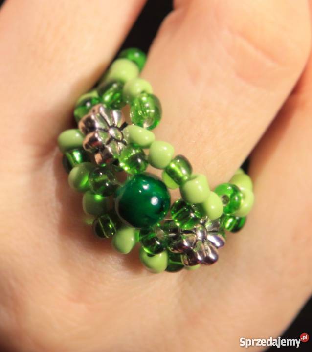pierścionki plecione z koralików Katowice sprzedam