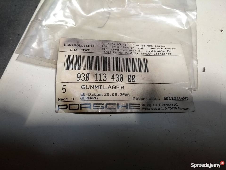 PORSCHE 996 997 podkładka gumowa chłodnicy wody osobowe podkarpackie Pilzno