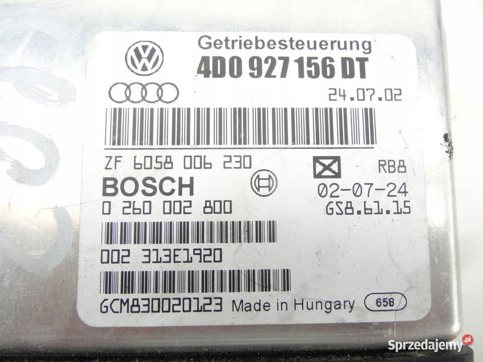 AUDI A8 D2 STEROWNIK SKRZYNI BIEGOW 4D0927156DT sprzedam